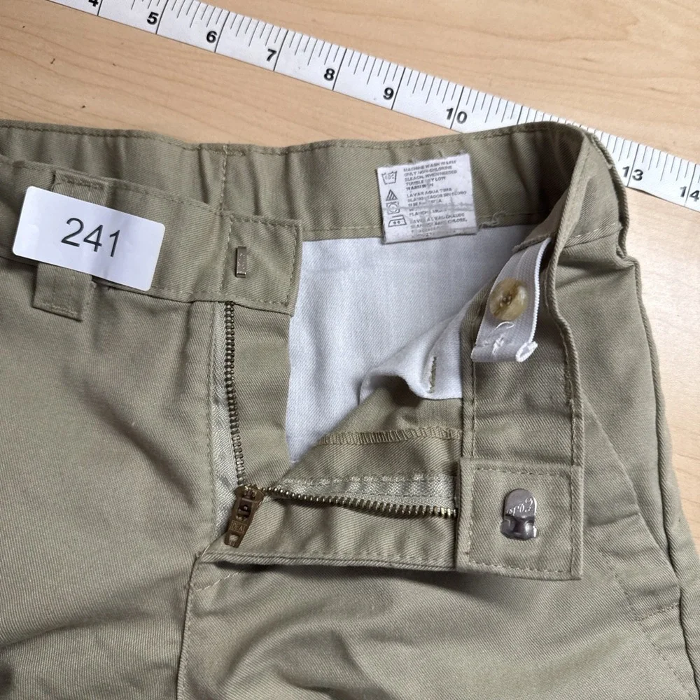 Dickies Pants Boys 10 Khaki Classic Fit Flat Front Straight School Uniform Adjus